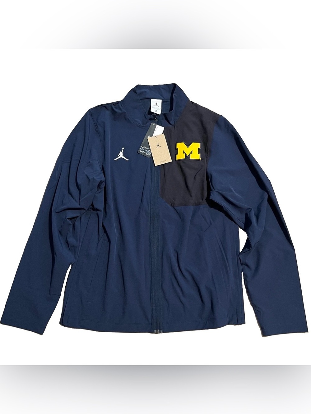 Air Jordan Michigan Wolverines Full Zip Jacket On-Field PE Player Exclusive Navy
